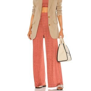ALIX NYC Gates Pants Small Rosewood Liquid Knit Slinky Wrinkle Resistant Revolve